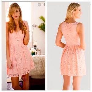 NWT Francesca’s Floral Lace Dress in Blush, Small